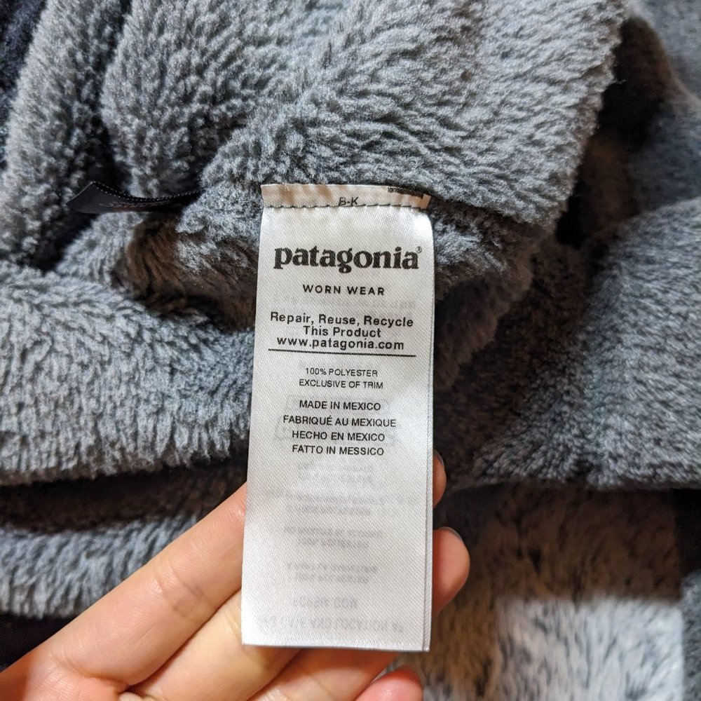 Patagonia Gray Purple Re-Tool Snap-T Fleece Pullover Kangaroo Pocket XL - Picture 6 of 7